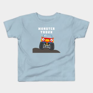 illustration of monster truck with cartoon style. Kids T-Shirt